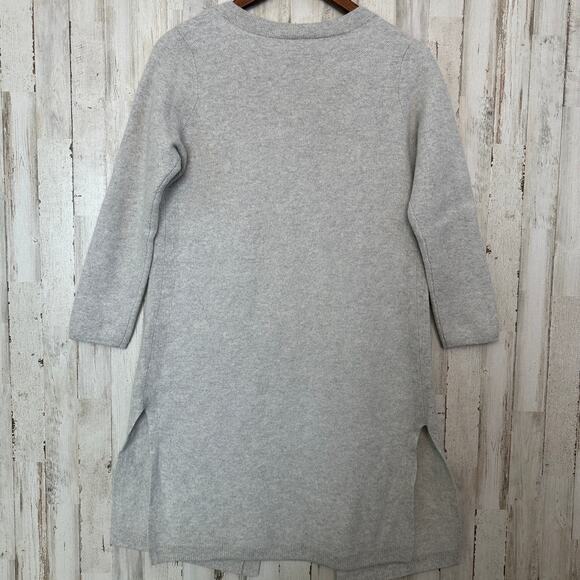 Talbots 100 Cashmere Long Duster Cardigan Sweater Medium Gray Quiet Luxury EUC - Picture 2 of 9